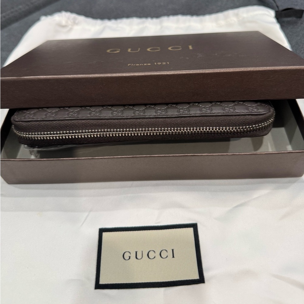 Gucci Dark Brown Embossed Wallet
